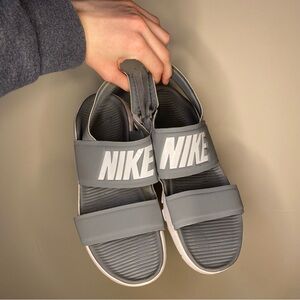 Grey Nike Tanjun Sandals